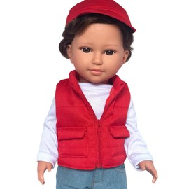 Kennedy and Friends Complete Outfits for 18 Inch Fashion Girl Dolls- 18 Inch Doll Clothes That Fits All 18 Inch Dolls (Red Set for Boys)