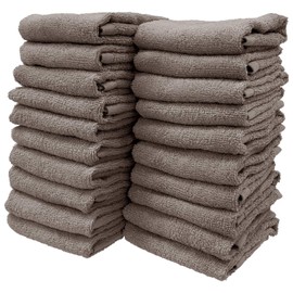 8 Year Towel, Hand Towel, 13.4 x 13.8 inches (34 x 35 cm), 100% Cotton, Thin, Quick Drying, Highly Absorbent, Durable, No Bulk, Gray, Set of 20