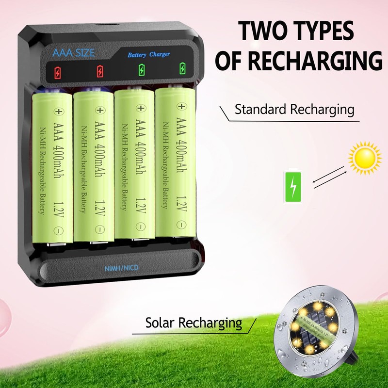 1.2V AAA 400mAh Ni-MH Rechargable Batteries, Triple A Rechargeable 1.2