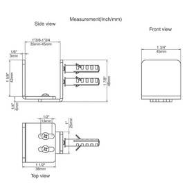 Bdmetals Sliding Barn Door Floor Guide,U Shape Adjustable Door Bottom Guide,Flush/Flat Bottom Design,Wall Mounted U- Guide for Barn Sliding Doors and Cabinets（1-7/8"H，Black，2 Pack）