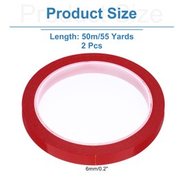 QUARKZMAN 2 Rolls Red 0.4 Inches x 55 Yards PET Film Electrical Tape Decorative Tape High Temperature Heat Resistant Tape for Transformer Motor Wire 5S Positioning Logo 10 mm x 50 m