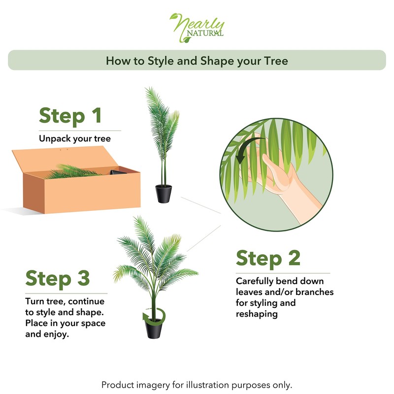 Nearly Natural Areca Palm with Vase Silk Plant, 38" x