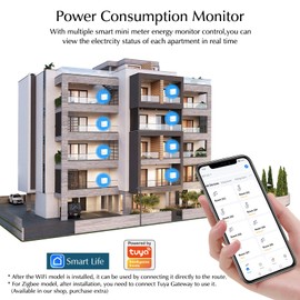 eMylo Smart Wifi Energy Meter Mini Power Consumption Meter 99% High Accuracy 3 Phase Real-time Power Consumption Meter Overload Protection for Home/Apartment, Smart Life Tuya App Control