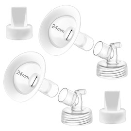 DIFKING 24mm Oval Flanges with Soft Rim Compatible with Spectra S2 S1 9 Plus Breastpumps Accessories, Replacement Breast Shield and Duckbill Valves for Spectra Pump Parts and Flange