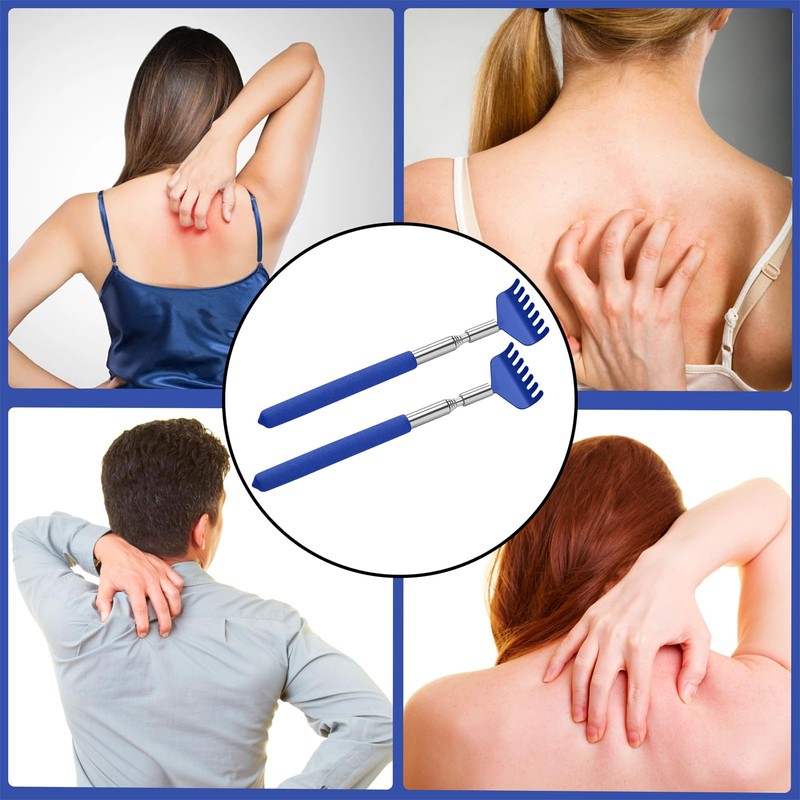 Kuvvfe 2 Pack Portable Extendable Back Scratcher, Stainless Steel Telescoping