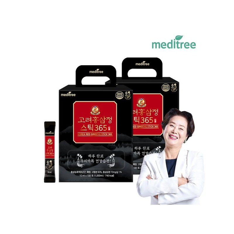 메디트리 고려 홍삼정 365 스틱 2박스 200포 Meditree Korean Red