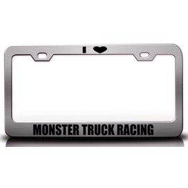Custom Brother - I Love Monster Truck Racing Hobies Sports Metal Car SUV Truck License Plate Frame Ch4 i97
