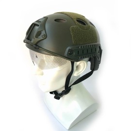 HANSTRONG GEAR Airsoft Tactical Military Style SWAT Combat PJ Type Fast Helmet with Goggles for CQB Shooting Paintball(OD)