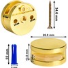 Golden Upgraded 3-5mm Frameless Mirror Mounting Hardware 8 Pack Dual-Screw