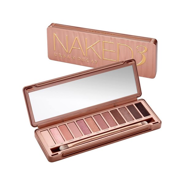 Urban Decay Naked3 Eyeshadow Palette, 12 Rosy Hues for Increased Glow or Smokey Looks, Professional-Quality Brush Included, 15.6g