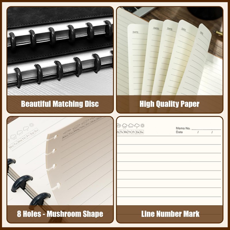 Mosa bear Discbound Notebook Spiral Journal with Removable Pages 180