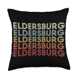 Eldersburg Maryland Eldersburg MD Retro Vintage Text Throw Pillow, 18x18, Multicolor