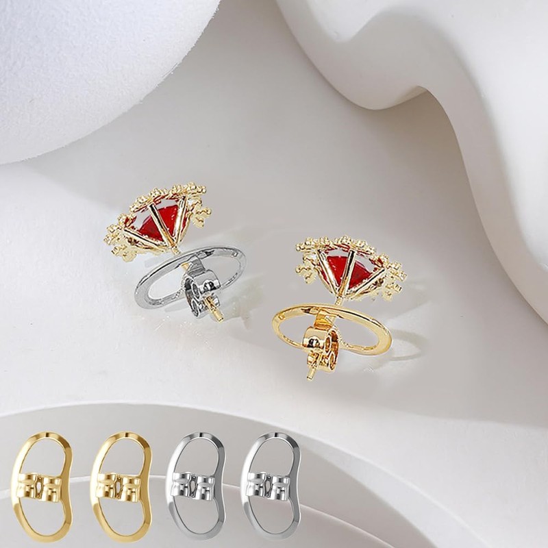 Earring Backs for Droopy Ears, Adjustable & Secure Earring Backs