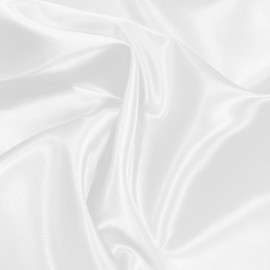NSGZ White Satin Fabric by The Yard, 2 Yards 60" Wide Silky Fabric, Solid Satin Cloth Fabric for Bridal, Wedding, Dress, Crafting, Decoration