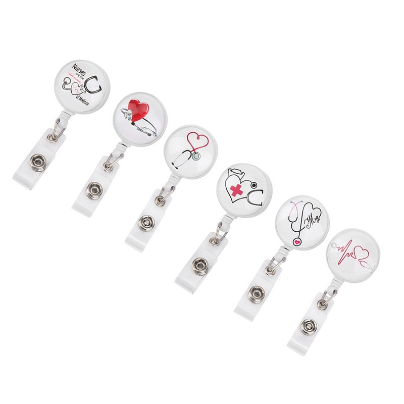 Retractable Badge Reel Clip Portable Nurse ID Name Card Badge