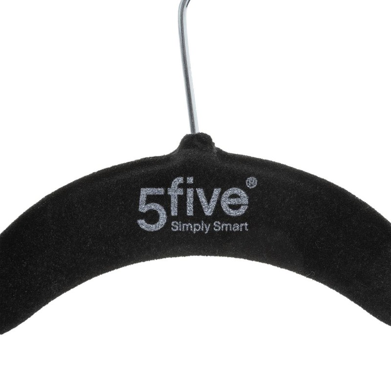 Set of 2 Trouser Hangers Made of Black Felt, ABS