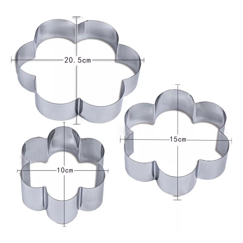 Clicmania Set 3 Cortadores Figuras Moldes Metalicos Reposteria Pastel