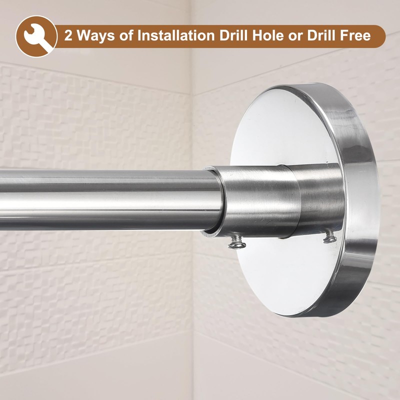 uxcell Stretchable Shower Curtain Rod Rack, Stainless Steel Diamond Shaped