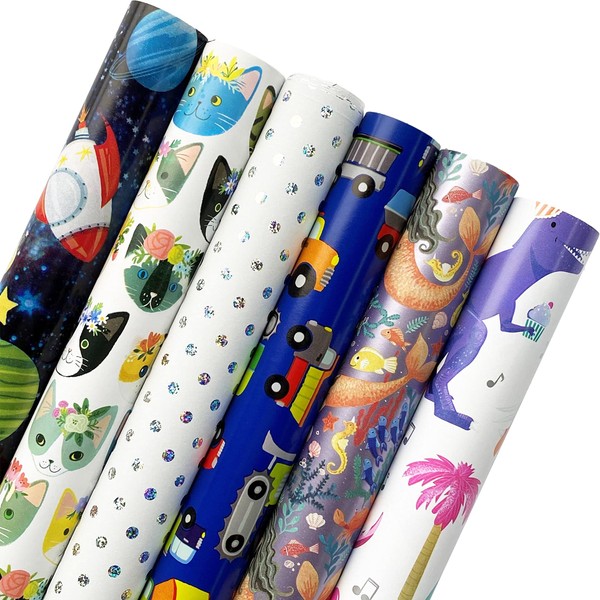 Jillson Roberts All Occasion Wrapping Paper Roll Bundle (Kids, 12.5