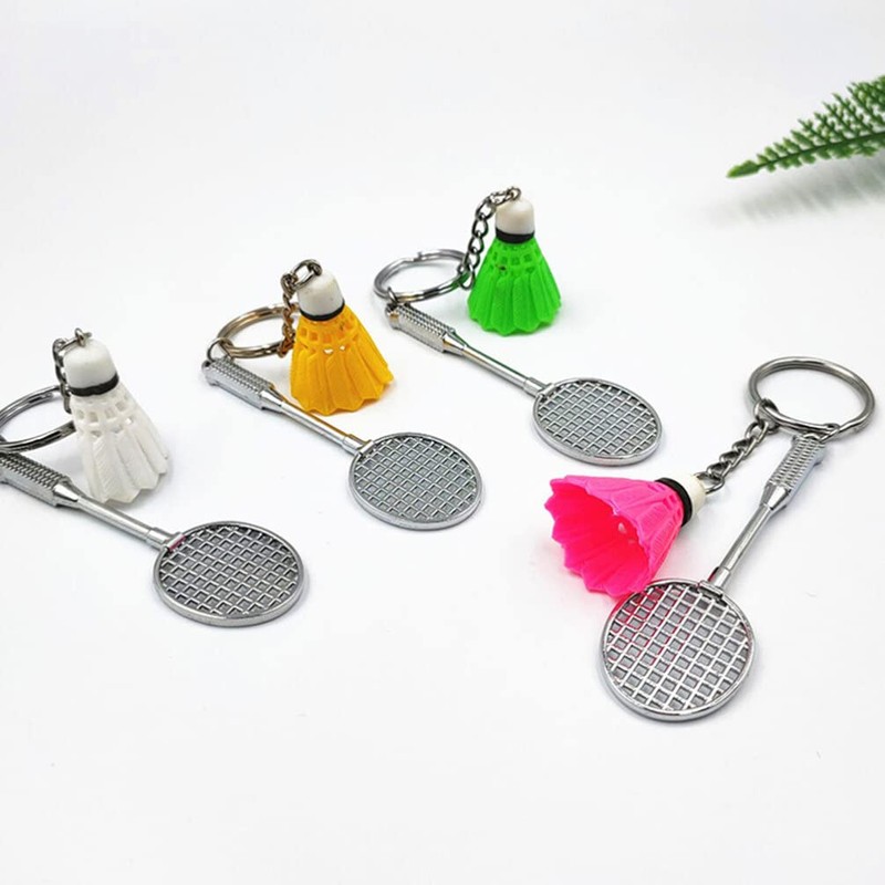 Operitacx Badminton Keychain Set Key Ring Decorations Shuttlecocks for Backpack