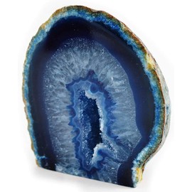 TENET Natural Stone for Reiki Meditation (Geode Agate Blue 8-10cm)