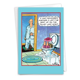 NobleWorks Funny Anniversary Greeting Card with 5 x 7 Inch Envelope (1 Card) Couple, Husband, Wife, Parents Anniversary Congratulations Seat Up C3750ANG-UA