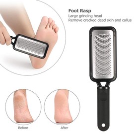 Geecol Pack of 2 Foot Scrubber, Premium Stainless Steel Foot Rasp File Callus Remover Professional Foot Scrubber - Colossal Foot Rasp and Dual Sided Foot File(Random Color)