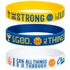 Sainstone Power of Faith Basketball Bible Verse Silicone Bracelets with