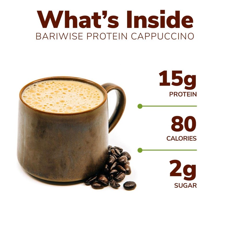 BariWise Protein Hot Drink Cappuccino Mix, Original, Low Sugar, Gluten