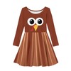 HELLHERO Thanksgiving Turkey Dress for Girls Kids 7-8 Long Sleeve