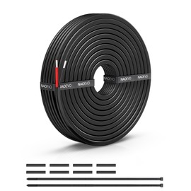 NAOEVO 16 Gauge Wire 2 Conductor Electrical Wire, 16 AWG Stranded PVC Cord, 12V Low Voltage/Tinned Copper/Flexible Cable for Automotive Wiring, Lamp Cord, Marine Cable (15FT)