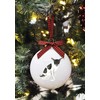 Rae Dunn Christmas Ornaments - Set of 3 White Glass