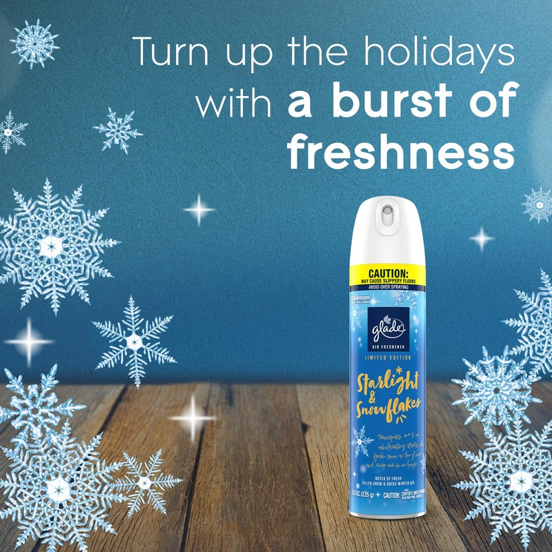 Glade Air Freshener Room Spray, Starlight & Snowflake, 8.3 oz
