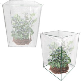 2 Sets of 34x34x50 Inches Heavy Duty Insect Mesh Bird Netting Quick Open & Close Protective Cover for Tomato, Blueberry Bushes, Fruit Trees, Cicada, Animals and Pest Barrier