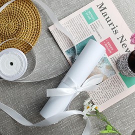 Satin Ribbon White 20 mm, 22 Metres Decoration Gift Ribbon Fine Ribbon Fabric Ribbon for Balloons, Wedding, Christening and Birthday Gifts Valentine's Day Packaging Gifts