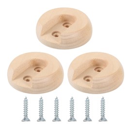 sourcing map 12Pcs Wooden Closet Rod Holders, Wardrobe Rod Brackets End Support Curtain Rod Holder Sockets with Screws for 20mm Closet Rods