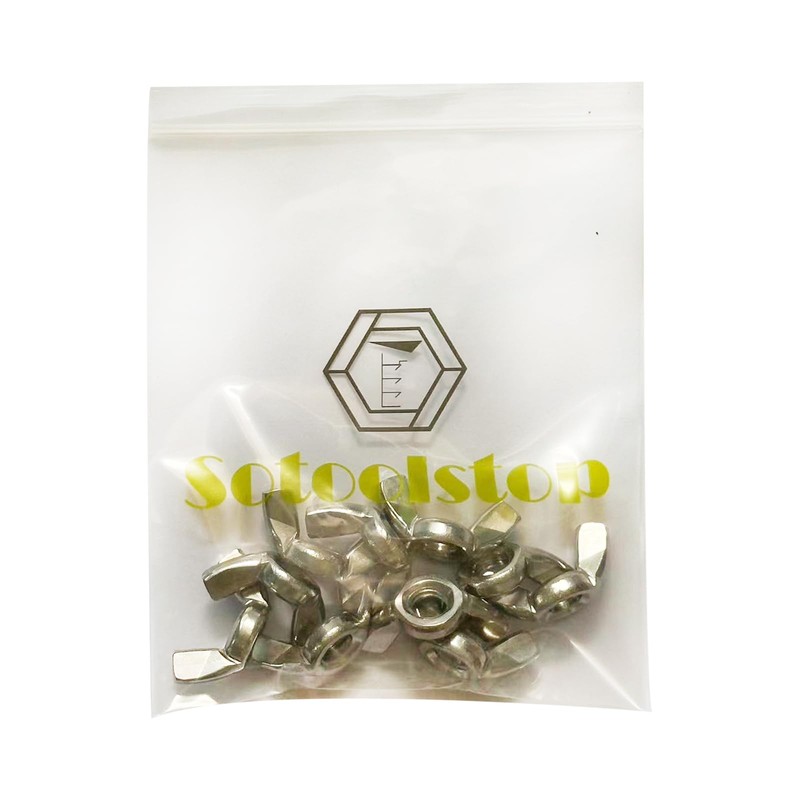 M6 Wing Nuts,Stainless Steel 18-8(304) Wing Nuts, 20Pcs-Pack