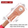 TKDMR 10pcs 2/0 AWG-3/8 Battery Lugs,Heavy Duty Wire Lugs,Ring Terminals,Battery