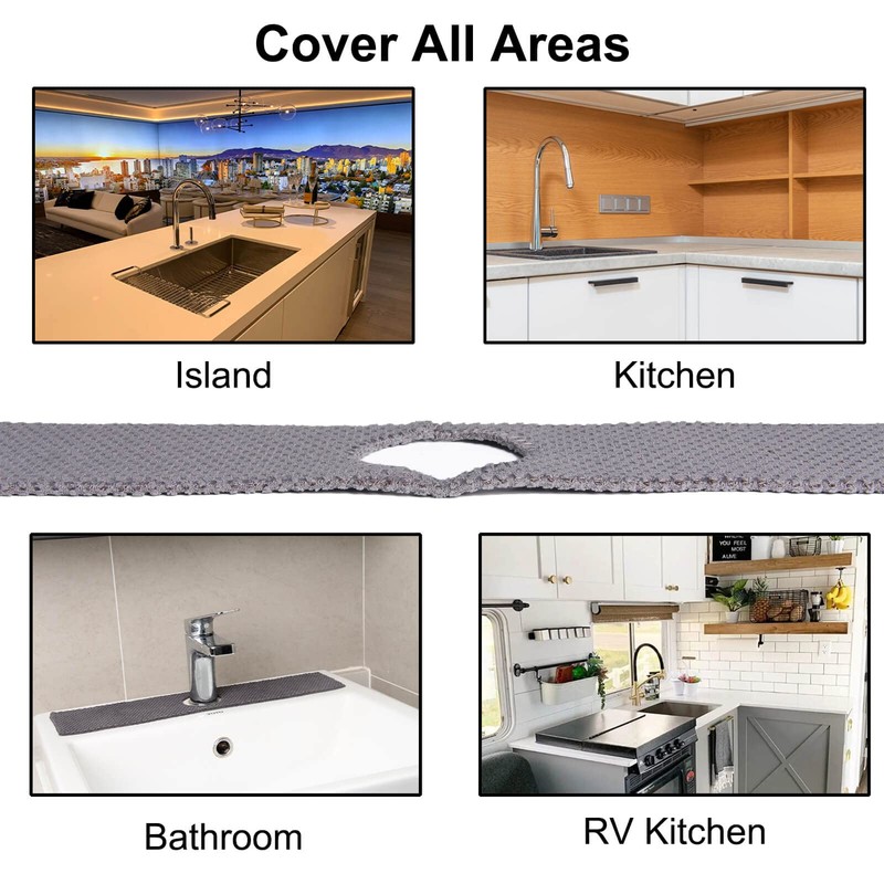 28'' Kitchen Faucet Absorbent Mat, Sink Splash Guard, Microfiber Faucet