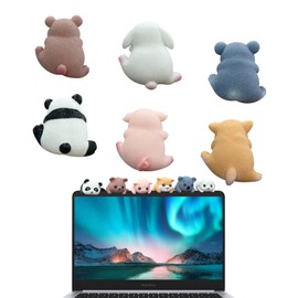 6PCS Computer Monitor Decor,Desk Figurines Mascot Resin Crafts,Bookshelf Decors,Reading Decor,Library Decoration,Shelf Sitters,Abstract Decors,Cute Object,Car Central Control Screen and TV Decorations