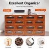 16 Drawers Desktop Storage Box,Tabletop Wooden Storage Cabinet with Handles,Stackable