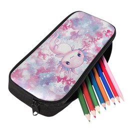 Biyejit Axolotls Pencil Case Kids Pen Bag Containers Child School Office Classroom Travel Supplies Toiletry Stationery Bag for Teen Boys Girls Back to School Gift