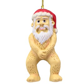 Naughty Christmas Ornaments, 3D Novelty Funny Santa Pendant, Hanging Pendant Decorations for Home Xmas Party (Red)