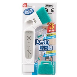 LEC Gekochi-kun Gekochi-kun Gap Rail Brush (Spare Included) with Spatula for Wet Sheets