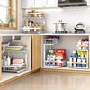 PXRACK Under Sink Organizer, Adjustable Height, 2 Tier Pull Out