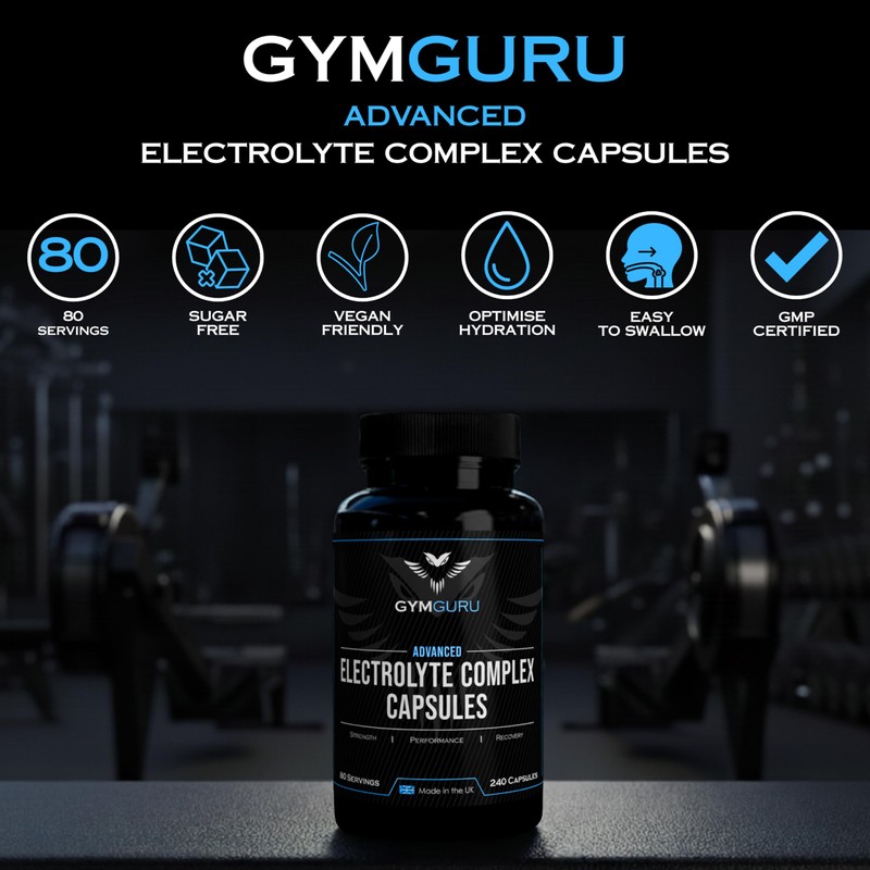 Gym Guru® Electrolytes Capsules High Strength, 240 Capsules, UK Made