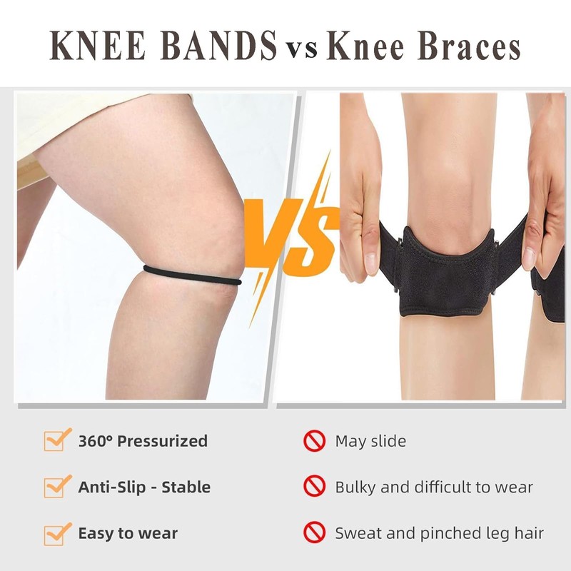 Patella Knee Strap Knee Brace Patella Band 4 Pack, Athletics