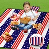 Poedist Extra Large Patriotic Picnic Blanket Waterproof,60"x 80"Foldable Machine Washable