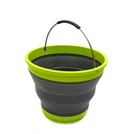 SAMMART 10L/2.6 Gallon Collapsible Plastic Bucket - Foldable Round Tub - Portable Fishing Water Pail - Space Saving Outdoor Waterpot, size 31cm dia - PackageQuantity: 2, Color: Dark Grey