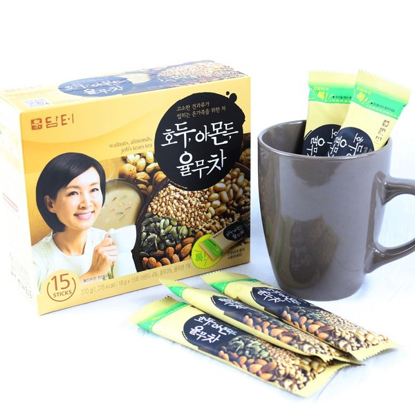 Damtuh Korean Walnut Almond Adlay (Job's Tear) Powder Meal Replacement Shake Breakfast Simple Meal 18g x 15 Sticks